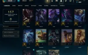 Unranked com 65 Champs e 17 Skins + 1 Fragmento