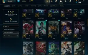 Unranked com 65 Champs e 17 Skins + 1 Fragmento