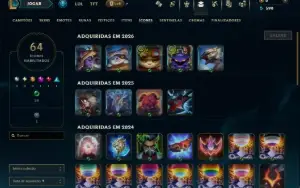Platina 3 com 35 Champs e 7 Skins