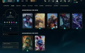 Platina 3 com 35 Champs e 7 Skins