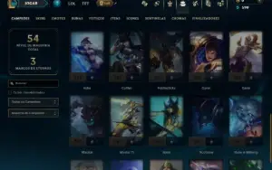 Platina 3 com 35 Champs e 7 Skins