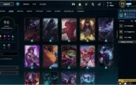 Conta League of Legends com 96 Skins