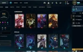 Conta League of Legends com 96 Skins