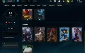 Conta prata 4 com 31 Champs e 14 Skins + 3 Espolios