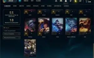 Conta prata 4 com 31 Champs e 14 Skins + 3 Espolios
