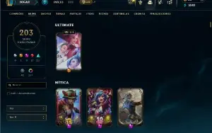 Ouro 3 com TODOS os Champs e 203 Skins + 137 Cromas