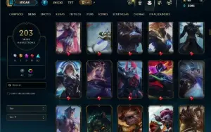 Ouro 3 com TODOS os Champs e 203 Skins + 137 Cromas