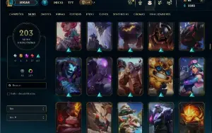 Ouro 3 com TODOS os Champs e 203 Skins + 137 Cromas