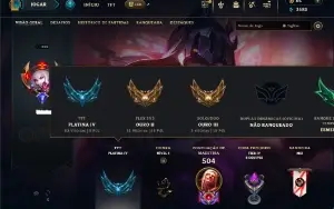 Ouro 3 com TODOS os Champs e 203 Skins + 137 Cromas