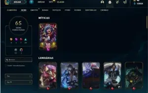 Conta bronze 2 com 113 Champs e 65 Skins + 1390 RP