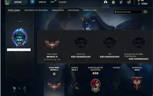 Conta bronze 2 com 113 Champs e 65 Skins + 1390 RP