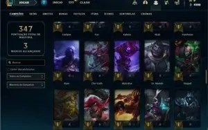 Conta bronze 3 com 90 Champs e 20 Skins + 2 Fragmentos