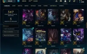 Conta bronze 3 com 90 Champs e 20 Skins + 2 Fragmentos