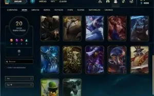 Conta bronze 3 com 90 Champs e 20 Skins + 2 Fragmentos