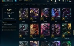 Conta bronze 3 com 90 Champs e 20 Skins + 2 Fragmentos