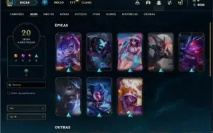 Conta bronze 3 com 90 Champs e 20 Skins + 2 Fragmentos
