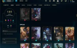 Conta prata 4 com TODOS os champs e 182 Skins + 4 Prestigios