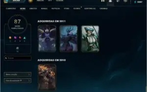 Conta lol season 2, skins raras, mmr alto