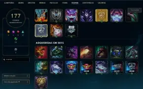 conta lol com 77 skins 2 ULTIMATES, elementalista e guardião