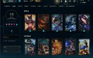Unranked com 35 Champs e 10 Skins