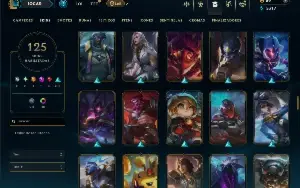 Unranked com 115 Champs e 125 Skins ( TOP / MID )