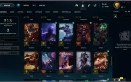 CONTA LOL PLATINA 1 NIVEL 106 COM VARIOS CHAMPS