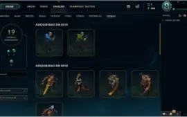 CONTA LOL OURO II, 152 SKINS, 19 CROMAS e 145 CHAMP