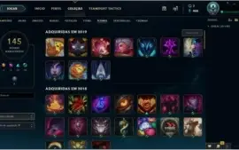 CONTA LOL OURO II, 152 SKINS, 19 CROMAS e 145 CHAMP