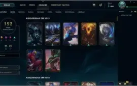 CONTA LOL OURO II, 152 SKINS, 19 CROMAS e 145 CHAMP