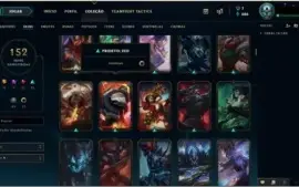 CONTA LOL OURO II, 152 SKINS, 19 CROMAS e 145 CHAMP