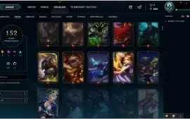 CONTA LOL OURO II, 152 SKINS, 19 CROMAS e 145 CHAMP