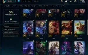 Conta platina 4 baratinha com 5 skins e 33 champs