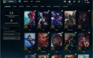 Conta platina 4 baratinha com 5 skins e 33 champs