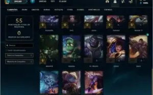 Conta platina 4 baratinha com 5 skins e 33 champs