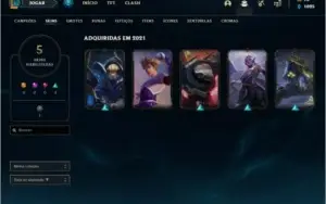 Conta platina 4 baratinha com 5 skins e 33 champs