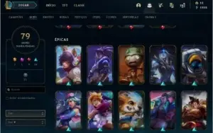 Conta Nível 186, Prata 1, 123 Campeões e 79 Skins
