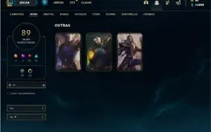 Conta prata 1 com 110 Champs e 89 Skins + 3 Vitoriosas