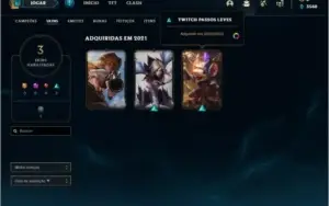 Conta ouro 2 com 3 skins e 24 champs