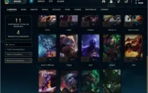 Conta ouro 2 com 3 skins e 24 champs