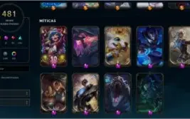 Conta lol com 481 skins, diamante 3, muitas coisas raras