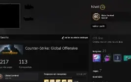 cs go conta ak1 1200 hras + medalhas