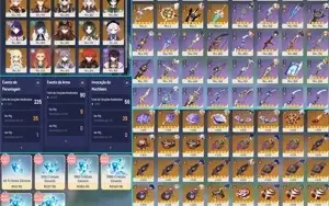 CONTA GENSHIN AR58✨12 LENDÁRIOS+12 ARMAS 5⭐5 ARMAS DE ASS✨