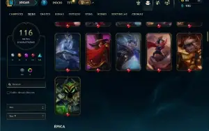 Esmeralda 4 com 150 Champs e 116 Skins ( ADC / MID )