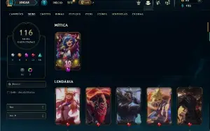 Esmeralda 4 com 150 Champs e 116 Skins ( ADC / MID )