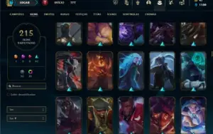 Prata 4 com TODOS os champs e 215 Skins + 2 Prestigios