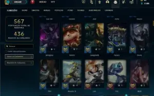 Prata 4 com TODOS os champs e 215 Skins + 2 Prestigios