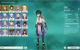 CONTA AR 53 DILUC com TÚMULO DO LOBO, XIAO, CHILDE E KEQING