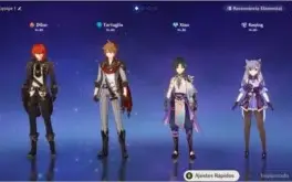 CONTA AR 53 DILUC com TÚMULO DO LOBO, XIAO, CHILDE E KEQING