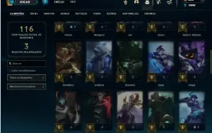 Unranked com 55 Champs e 40 Skins ( TOP / JG )