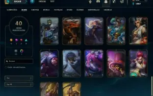 Unranked com 55 Champs e 40 Skins ( TOP / JG )